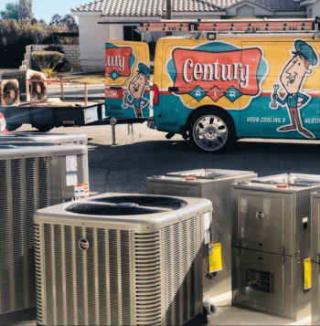 Century Air's service van and an army of central unit, not into central, see the benefits of converting to a heat pump.