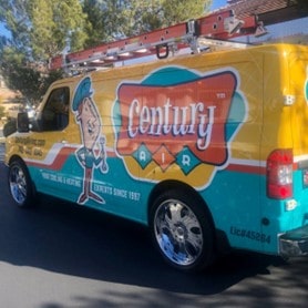 Furnace repair expert in Century Air Inc shirt at work in Sun City Summerlin