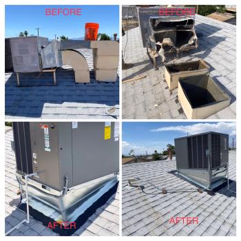 Before and after of AC Replacements that Century Air Inc has done in Clark County