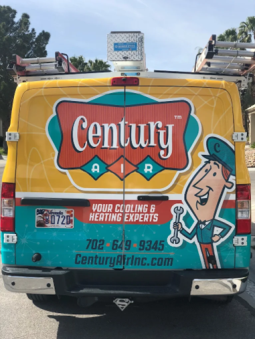 A Century Air Inc truck you'll see when we're providing HVAC services around Clark County